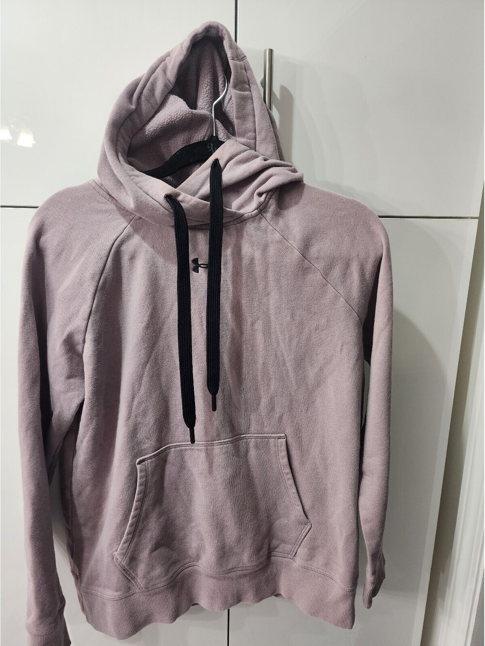 Under Armour Women's Small Mauve Pullover Hoodie with Black Drawstrings